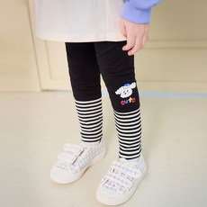 mollimelli 兒童可愛小狗條紋內搭褲