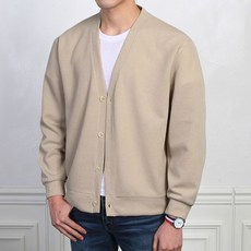 더마인드 남성용 솔리드 니트 기본 CS 단추 가디건