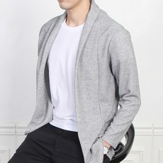 The Mind 男款素色針織基本款CS披肩領開襟衫