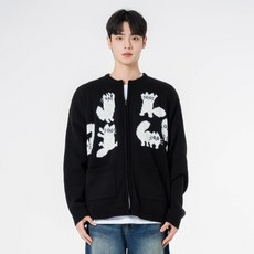 MOZMOZ JOYFUL KITTEN 雙向針織拉鍊外套