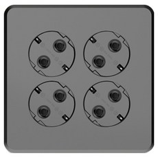 CLICKTAP PLANO 4孔嵌入式插座 深灰色, 1個