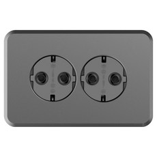 CLICKTAP PLANO 2孔嵌入式橫式插座 深灰色, 1個