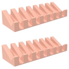 긴 접시 스타일 목욕 세수 비누케이스, 핑크, 2개