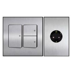 Boedam 3開關 (內建跳線) + 1孔埋入式插座 雙聯套組, 1套