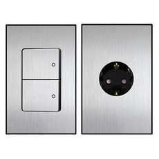 Boedam 2開關1路內建跳線 + 嵌入式1孔插座套組, 1套