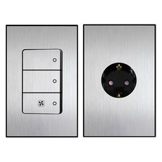 Boedam 3孔換氣扇開關 內建跳線 + 1孔嵌入式插座組合, 1套