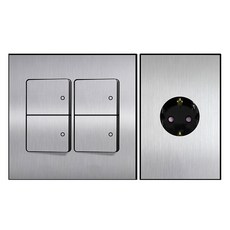 Boedam 4孔開關 (雙聯用) 內建跳線 + 1孔嵌入式插座組, 1套