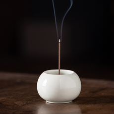 Toppia 簡易香氛蠟燭盤 蠟燭座 白瓷線香爐, 灰色