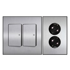 Boedam 內建跳線2聯2位開關 + 嵌入式2孔插座 套組, 1套