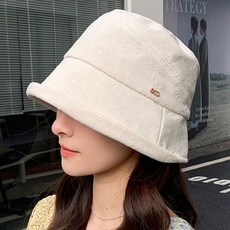 페이퍼먼츠 심플한 플라워 레터링 접이식 버킷햇 10347