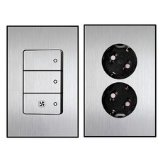 Boedam 三聯開關 換氣扇 內建跳線 + 嵌入式雙孔插座 套組, 1套