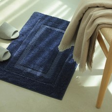 시나앤소모 플레인 호텔식 극세사 발매트, 네이비