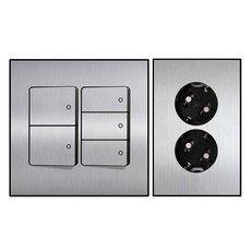 Boedam 5開關 2個用 內建跳線 + 嵌入式 2孔插座 套組, 1套