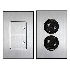 Boedam 2孔單切開關 內建跳線 + 嵌入式2孔插座 套組, 1套