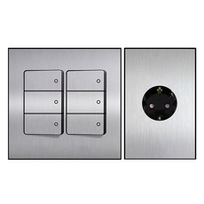 Boedam 6孔開關 (適用2聯 內建跳線) + 嵌入式1孔插座組合, 1套