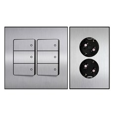 Boedam 6孔2聯用開關 內建跨接線 + 嵌入式2孔插座 套組, 1套