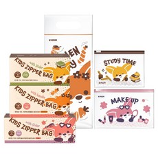 케이맘 유아용 지퍼백 슬라이딩 S 20p + 핑크 M 35p + 롱핸들 오렌지 35p 세트, 1세트