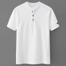 M.N.C 男女通用 皮革標牌 亨利領 透氣 短袖 T恤 MDST790RR