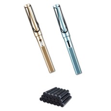 Misoroun 簡潔多用途鋼筆 + 墨水 18入 B組合, EF, 金色 + 藍色