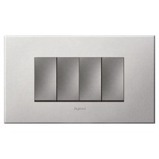 Legrand 羅格朗 歐洲配線器具 Arteor 韓規 Simple 長方形橫式 雙色柔和鋁 4開鎂開關, 1個