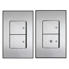 Boedam 2孔1路開關(內建跳線) + 2孔換氣扇(內建跳線)套組, 1套