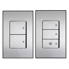 Boedam 2孔單切開關 內建跳線 + 3孔換氣扇開關 內建跳線 套組, 1套