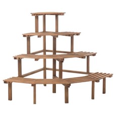 JLIFE Laud 4層轉角型花盆架, 木質, 1個