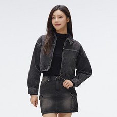 SPAO 女款丹寧短版拉鍊棉質夾克 SPJEF23G02