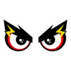 Mungkiwoldeu 保持安全距離 高亮度反光貼紙 中型, 1個, 前方注意警示鷹眼04