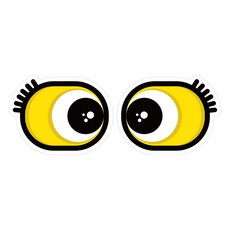 Mungkiwoldeu 保持安全距離 反光貼紙 中型, 1個, 魚黃色