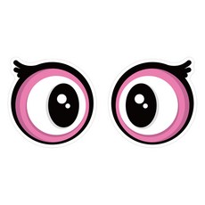 Mungkiwoldeu 保持安全距離反光貼紙 中型, 1個, 大眼睛005