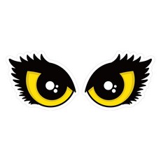 Mungkiwoldeu 保持安全距離 高亮度反光貼紙 中型, 1個, 強力之眼 02