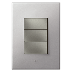 Legrand 羅格朗 歐洲配線器具Ateo韓國型簡約長方形雙色軟鋁3孔方形鎂開關, 1個