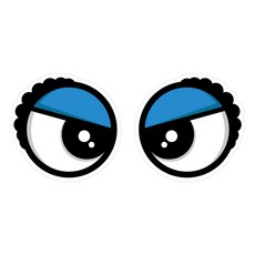 Mungkiwoldeu 維持安全距離 高亮度反光貼紙 中型, 1個, 藍眼