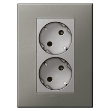 Legrand 羅格朗 Arteor 長方形 簡約 單色 45度 2孔 埋入式插座 鎂色, 1個