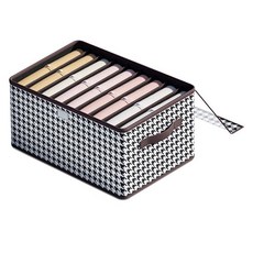 IYES 可折疊收納透明窗上蓋布製衣物整理箱, 1個, 棕色