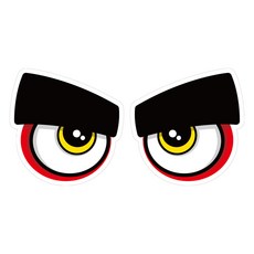 Mungkiwoldeu 保持安全距離反光貼紙 中型 貓頭鷹眼 01, 1個