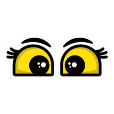 Mungkiwoldeu 保持安全距離反光貼紙 中型 閃亮亮眼睛, 1個