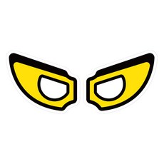 Mungkiwoldeu 維持安全距離反光貼紙 中型 大眼英雄 01, 1個