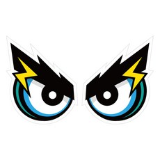 Mungkiwoldeu 維持安全距離反光貼紙 中型 閃電眼 01, 1個