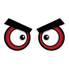 Mungkiwoldeu 保持安全距離反光貼紙 中型 憤怒眼, 混合顏色, 1個