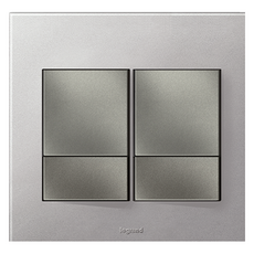 Legrand 羅格朗 Ateo Simple 長方形雙色軟鋁4開鎂合金開關, 1個