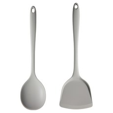 이지실리 실리콘 조리도구 2종 세트, 뒤집개 + 볶음 왕스푼, 연그레이, 1개