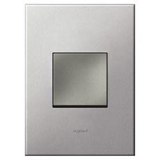 Legrand 羅格朗 配線器具 Arteor Simple 長方形 雙色 霧面鋁 方形鎂 1開 上下撥動開關, 1個