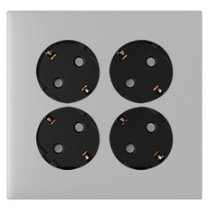Legrand 羅格朗 Apella Simple 45度插針式4孔嵌入式插座 銀色, 1個