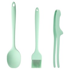 이지실리 실리콘 치킨툴 3종 세트, 민트, 1개, 멀티요리스푼 + 오일브러쉬 + 집게