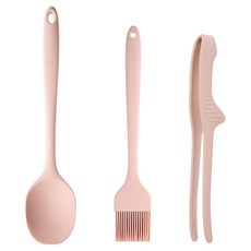 이지실리 실리콘 치킨툴 3종 세트, 연핑크, 1개, 멀티요리스푼 + 오일브러쉬 + 집게