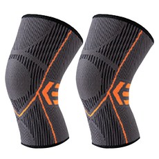 골드팡 고탄력 스포츠 무릎보호대 그레이오렌지, 1세트