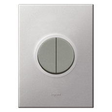 Legrand 羅格朗 歐洲配線設備Arteor韓國型Simple直角矩形雙色軟質鋁2位上下操作鎂質圓形開關, 1個