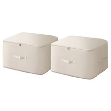 Salimieum 大容量節省空間衣物棉被壓縮袋 奶油色, 2個, 1入